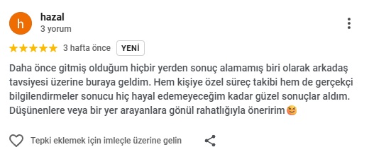 Sesa Güzellik Danışan Yorumu 1