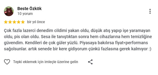 Sesa Güzellik Danışan Yorumu 9